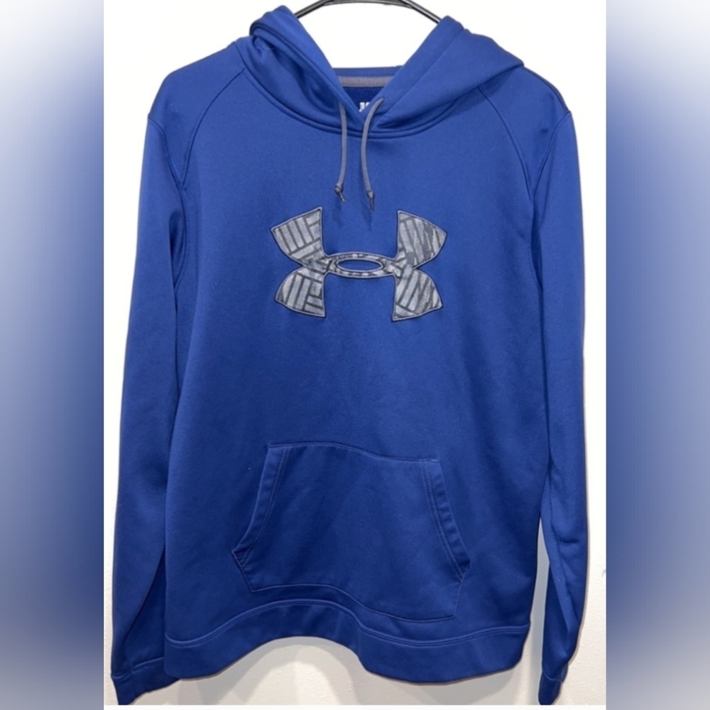 Under Armour UA Storm1 Fleece Blue Hoodie Sweatshirt Size M Used Excellent